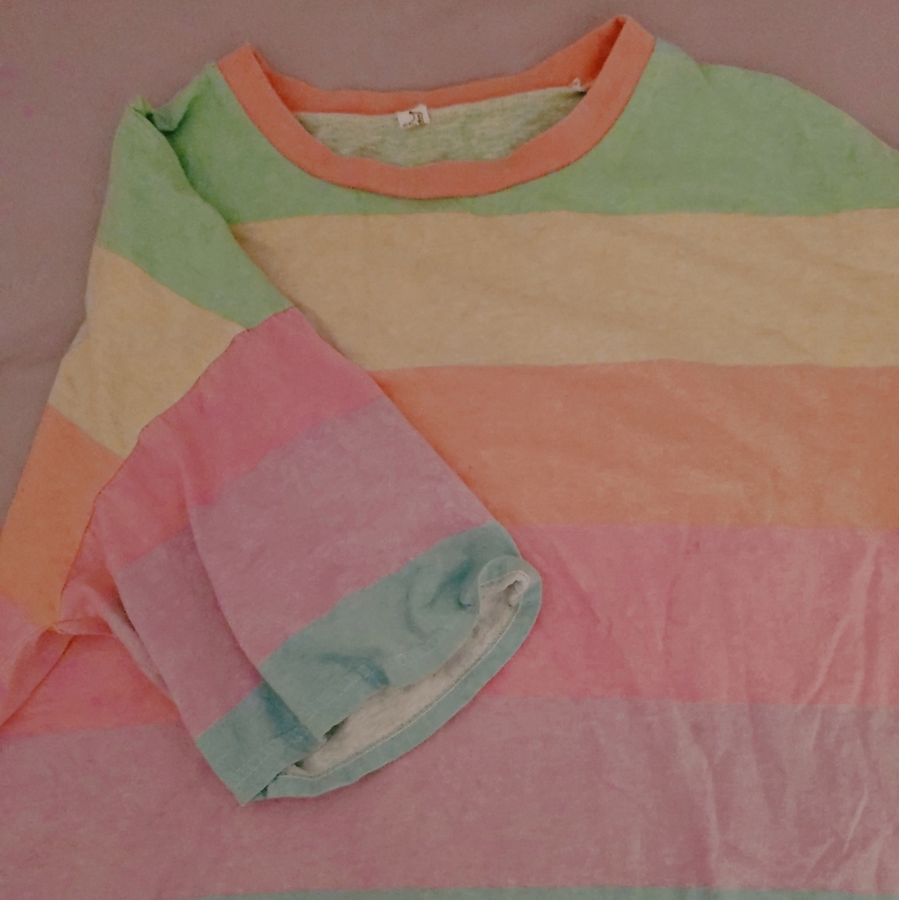 Pastel rainbow t-shirt dress